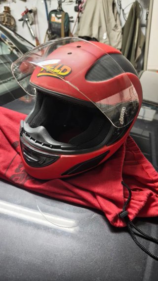 Casco Moto Infantil Rojo y Negro