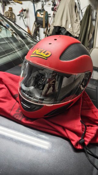 Casco Moto Infantil Rojo y Negro