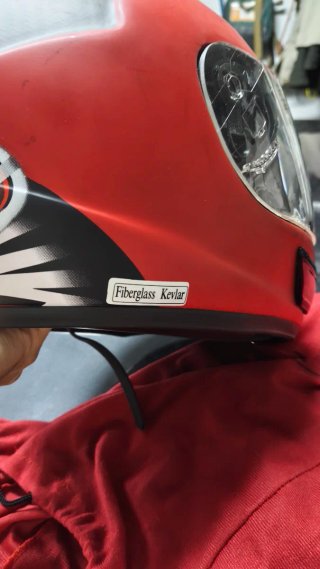 Casco Moto Infantil Rojo y Negro