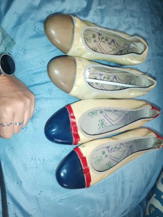 Lote Zapatos Pitillos Talla 40 Beige/Marrón