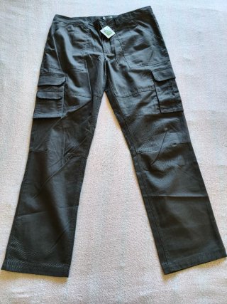 Pantaloni cargo uomo cotone grigio scuro