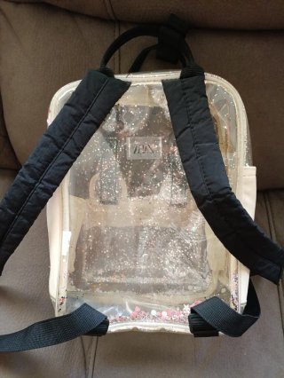 Mochila transparente con brillos niña ZARA