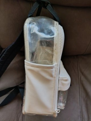 Mochila transparente con brillos niña ZARA