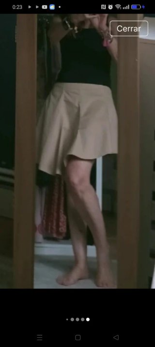 Falda asimétrica Zara beige agotada