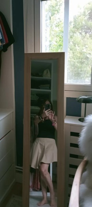 Falda asimétrica Zara beige agotada