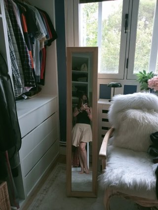 Falda asimétrica Zara beige agotada