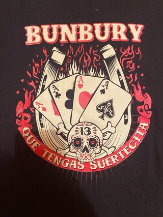 Camiseta de Bunbury “que tengas suertecita”