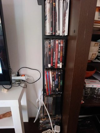 2 Estantería metálica negra para DVDs