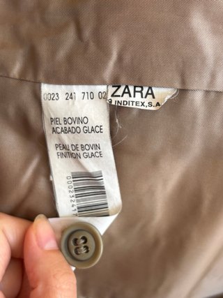Abrigo 3/4 estilo trench en 100% PIEL BOVINA Zara