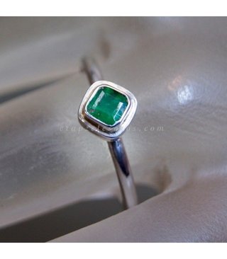 Anillo Plata Ley Esmeralda Brasil