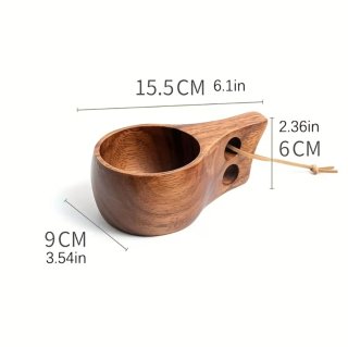 Taza grande de madera de acacia