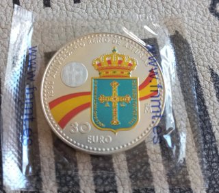 Moneda Plata 30 Euro Reino Asturias. No hago envío