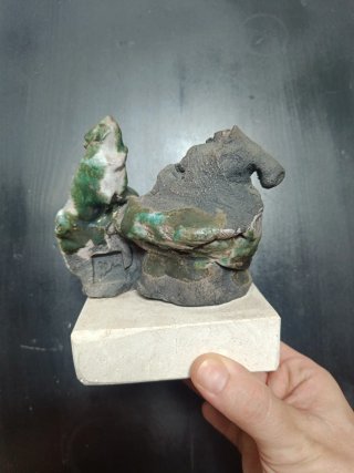 Escultura cerámica piedra esmaltada