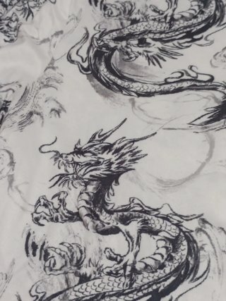 Top manga larga estampado dragones