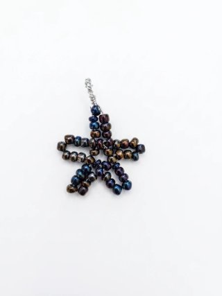 Colgante estrella bolitas azul y dorado