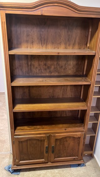 Librería de madera con puertas