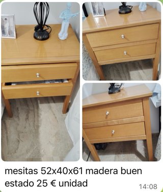 Mesitas de madera 52x40x61 cm