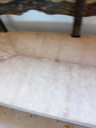 Banco mimbre pintado a mano estilo austriaco