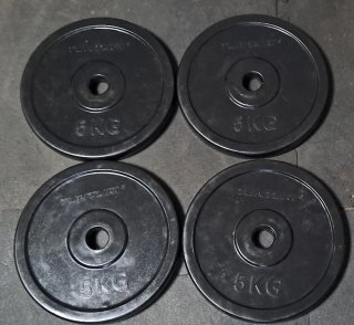 4 discos de 5kg caucho para barras de 30mm