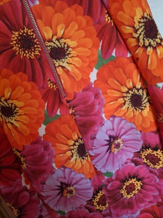 Vestido Calvin Klein Flores Naranja y Rojo