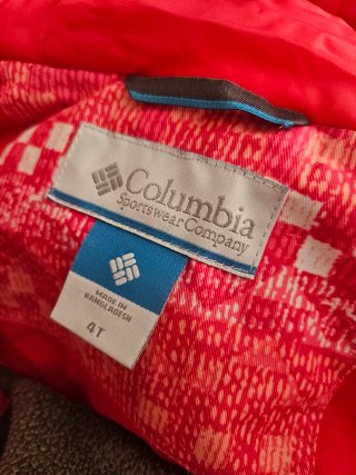 Columbia. Conjunto de nieve rosa/blanco.