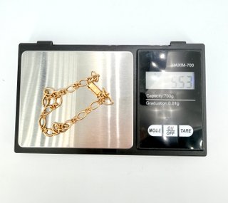 Pulsera Eslabones de oro de 18k, 5.53 g, 22 cm.