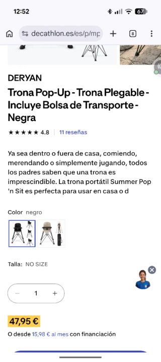 Trona plegable Deryan camping