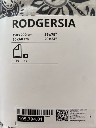 Fodera nordica e federa per cuscino IKEA mai aperta.