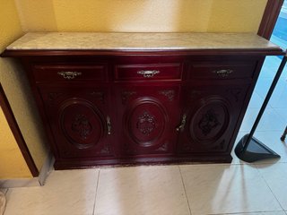 Mueble de pasillo madera y mármol