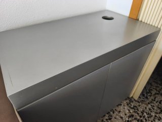 Mueble Acuario 90 x 50 x 80cm. Acabado en Plata.
