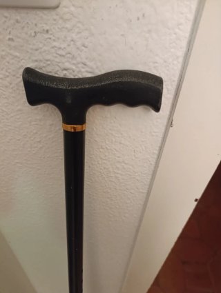 Bastón negro con detalles dorados