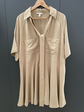 Vestido camisero safari beige
