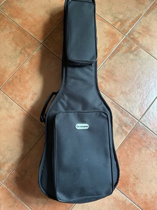 Guitarra Harley Benton RG-Junior BK con funda.