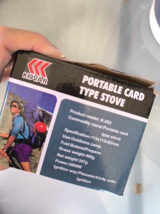 Estufa portátil KOVAR tipo card K-202