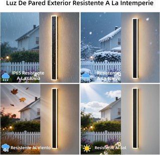 Apliques LED exterior 60cm regulables 2uds