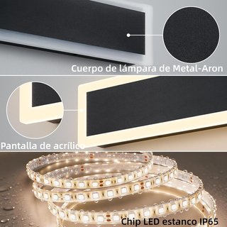 Apliques LED exterior 60cm regulables 2uds
