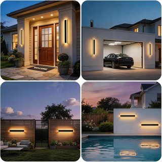 Apliques LED exterior 60cm regulables 2uds