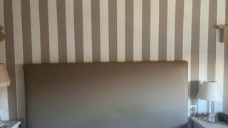 Cabecero Cama Piel 150cm Beige/Marrón