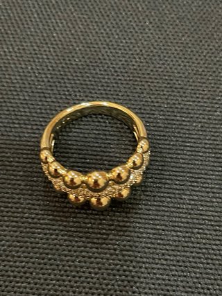 Anillo Oro Laminado 14k Bolitas y Circonitas