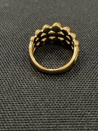 Anillo Oro Laminado 14k Bolitas y Circonitas