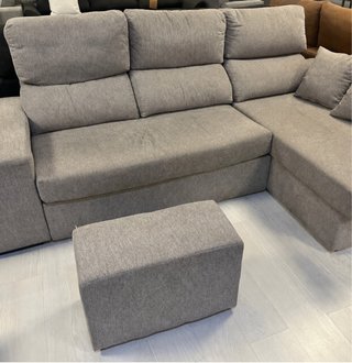 Divano Chaise Longue 3 Posti Grigio