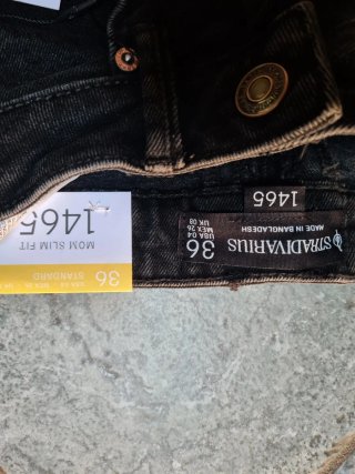Jeans Mom Fit Stradivarius Neri Taglia 36