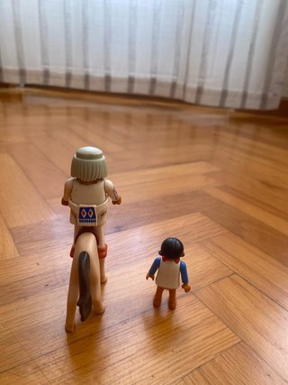 Playmobil indio con caballo y figura