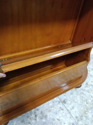 Recibidor madera espejo zapatero estantes