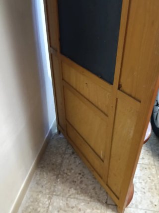 Recibidor madera espejo zapatero estantes