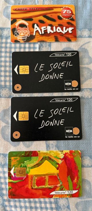 Lote 4 Tarjetas Telefónicas Francia 2001