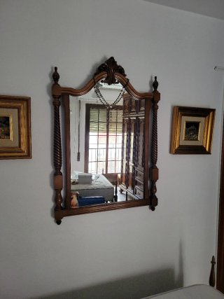 Armario, Cabecero, mesitas, cómoda de madera maciz