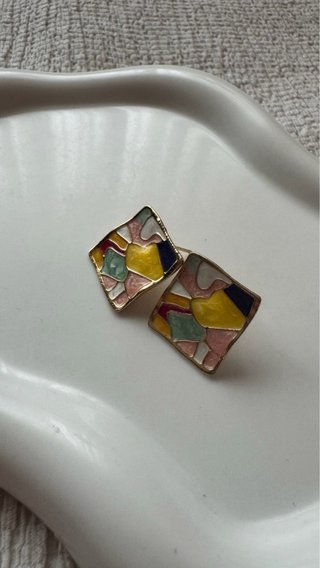 Orecchini quadrati donna effetto mosaico