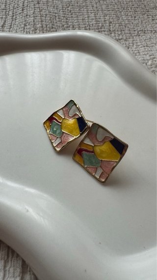 Orecchini quadrati donna effetto mosaico