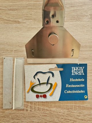 Rasqueta Plancha Inox Hostelería + Cuchillas